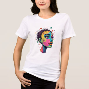 "Chromatic Dream" - Abstrakt Pop Art Porträtt T Shirt