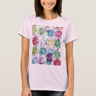 Chromatic Stipple Bloom Abstract T Shirt