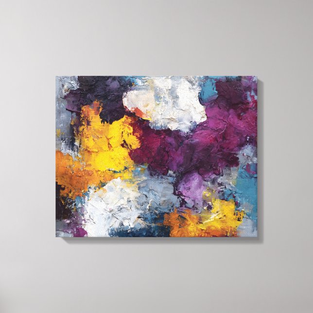 Chromatic Streak Abstract Canvas Wall Art (Framsida)