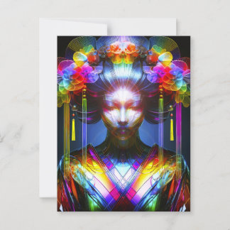 Chromatisch Farbige Glas-Geisha im Kontrast Vykort