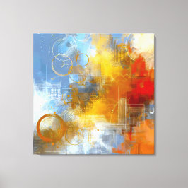 Chromatische Skyline: Puls der urbanen Abstraktion Canvastryck