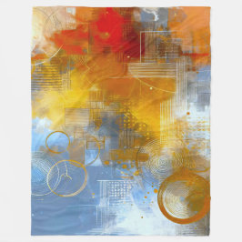 Chromatische Skyline: Puls der urbanen Abstraktion Fleecefilt