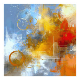 Chromatische Skyline: Puls der urbanen Abstraktion Fototryck