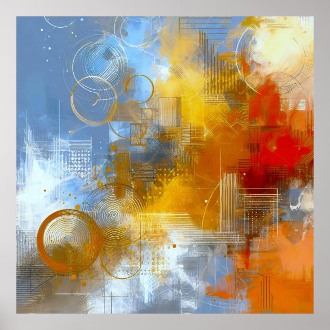 Chromatische Skyline: Puls der urbanen Abstraktion Poster (Framsidan)