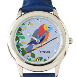 Chromatiska sergeant: Bird på en Gren Kids Armbandsur