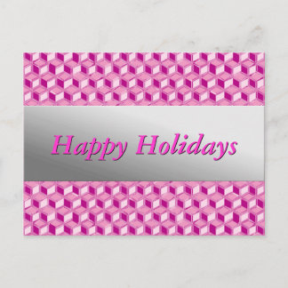 Chrome 3-d-box - fuchsia rosa helg vykort