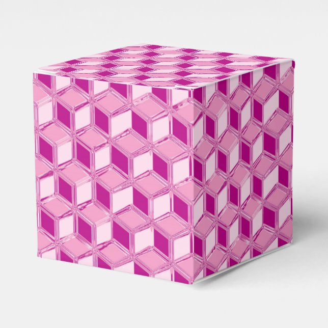 Chrome 3-d-box - fuchsia rosa presentaskar (Framsidan Sidan)