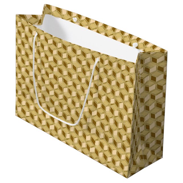 Chrome 3-d-boxar - guld färgad (Framsidan Vinklad)