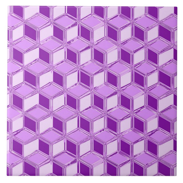 Chrome 3-d-boxar - violet lila kakelplatta (Framsidan)