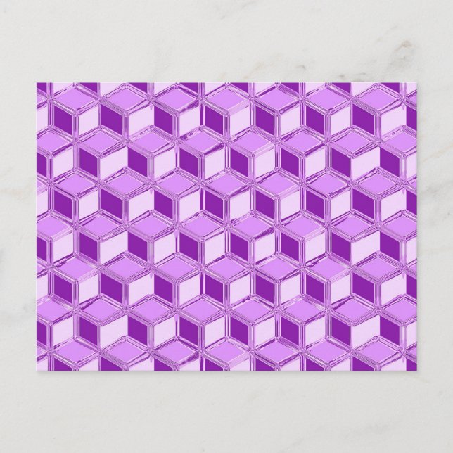 Chrome 3-d-boxar - violet lila vykort (Framsida)