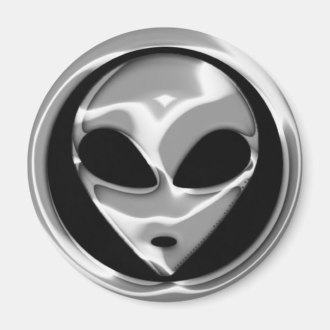 CHROME ALIEN HEAD MAGNET (Framsidan)