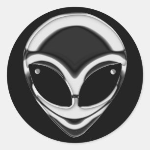 CHROME ALIEN HEAD RUNT KLISTERMÄRKE