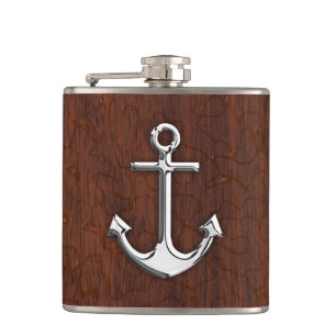 Chrome Anchor on Blöt Mahogany-utskrift Fickplunta