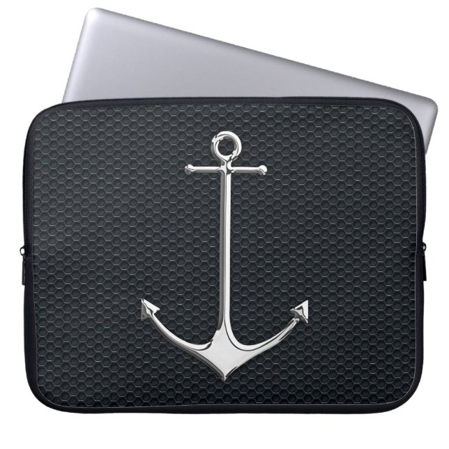 Chrome Anchor på Honeycombs Nautical Lifestyle Laptop Fodral (Framsidan)