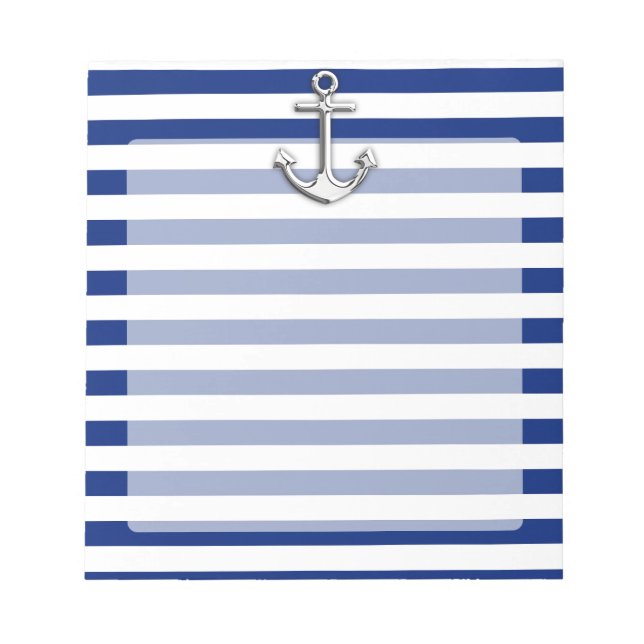 Chrome Anchor på Navy Rand Anteckningsblock (Framsida)