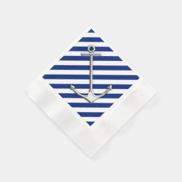 Chrome Anchor på Navy Rand Pappersservett