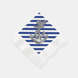 Chrome Anchor på Navy Rand Pappersservett