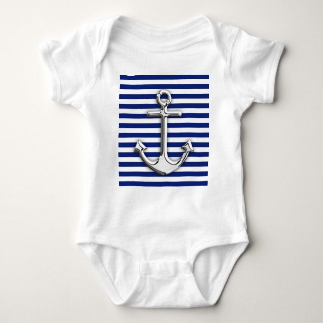 Chrome Anchor på Navy Rand T-shirt (Framsida)