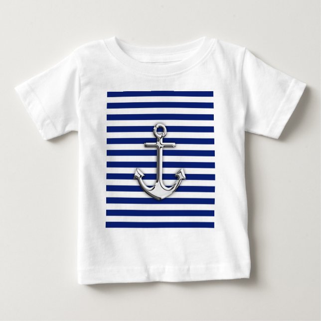 Chrome Anchor på Navy Rand Tee Shirt (Framsida)