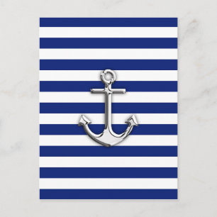 Chrome Anchor på Navy Rand Vykort