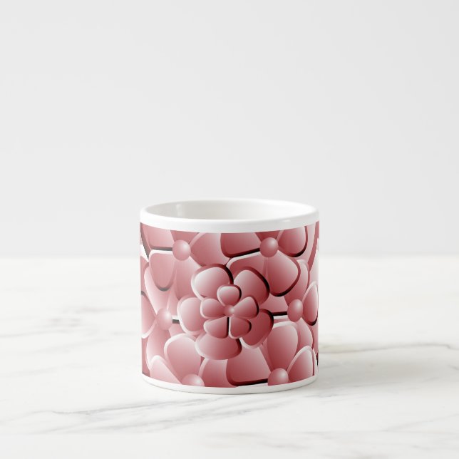 Chrome Blommor - Rubescent Espresso Kopp Espressomugg (Framsidan)