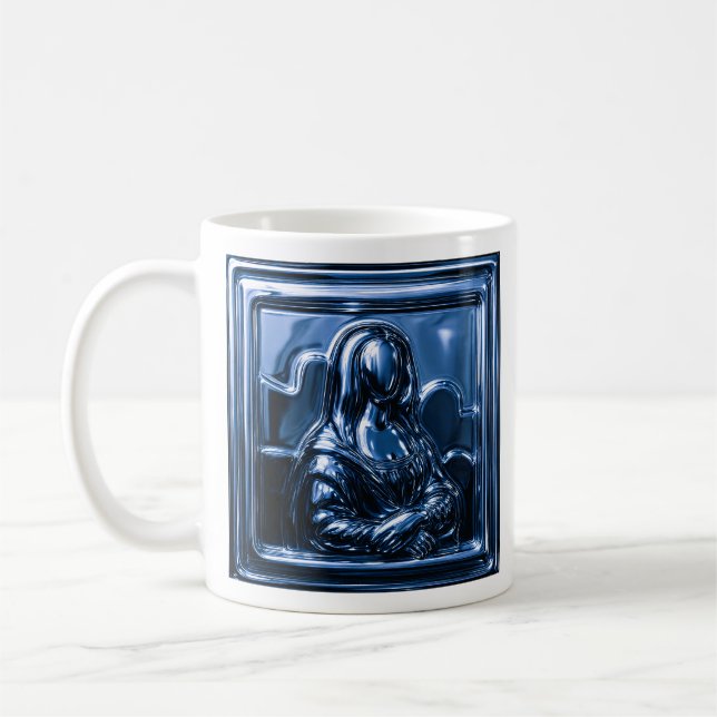 Chrome Blue Mona Art Kaffemugg (Vänster)