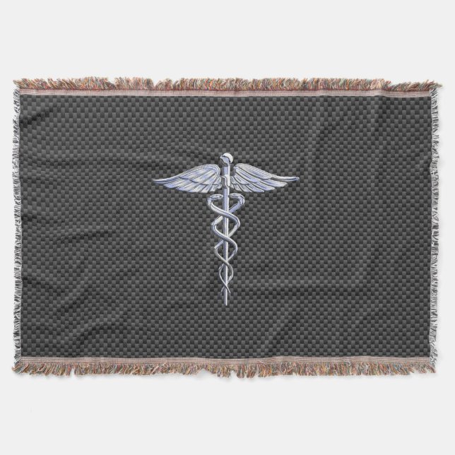 Chrome Caduceus Medical Symbol Black Carbon Fiber Mysfilt (Framsidan)