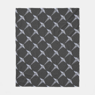 Chrome Caduceus Medical Symbol Carbon Fiber Print Fleecefilt