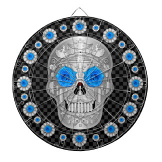 Chrome Calavera (Blå Ros) Darttavla