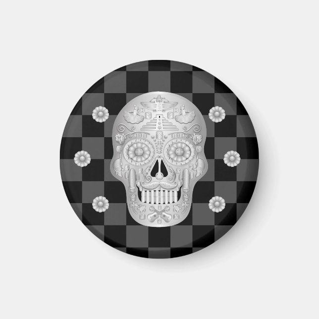 Chrome Calavera Watch Magnet (Framsidan)