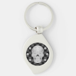 Chrome Calavera Watch Swirl Silverfärgad Nyckelring