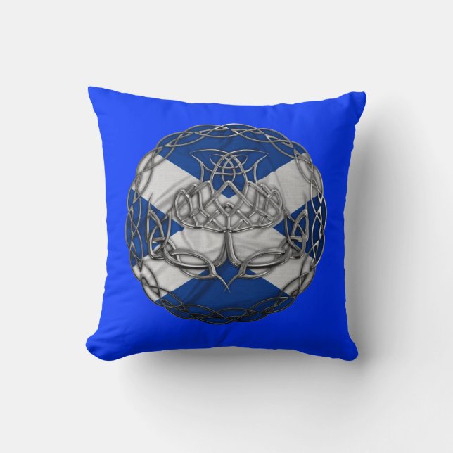 Chrome Celtic Knot Thistle Kudde (Framsida)