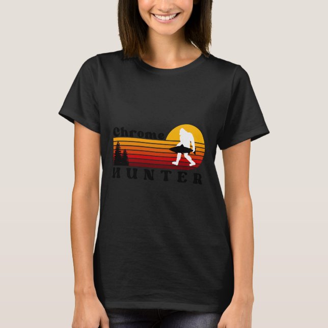 Chrome Chaser Steelhead Fishing Retro Sunset T Shirt (Framsida)