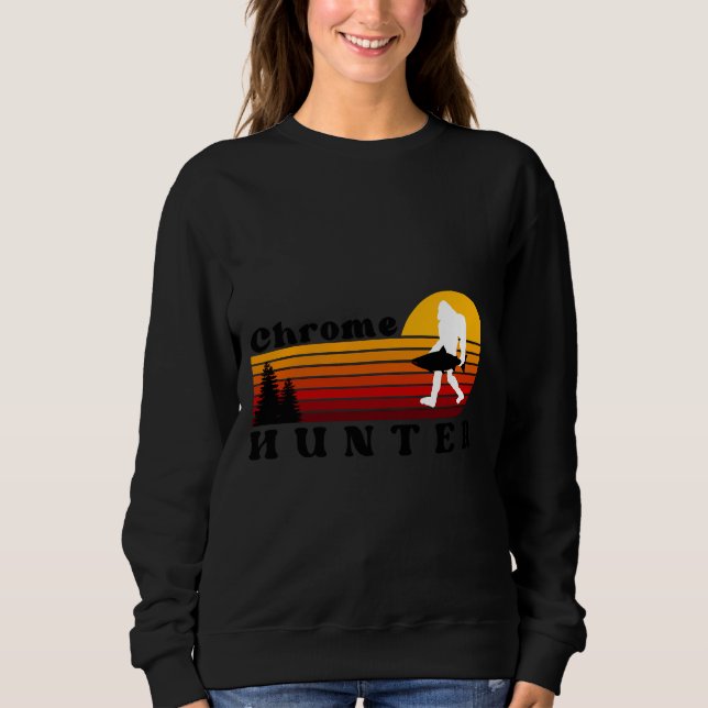 Chrome Chaser Steelhead Fishing Retro Sunset T Shirt (Framsida)