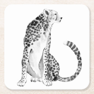 Chrome Cheetah Underlägg Papper Kvadrat