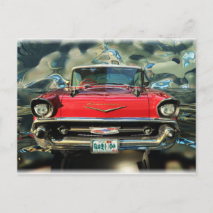 Chrome Chevy 57 Front Vykort