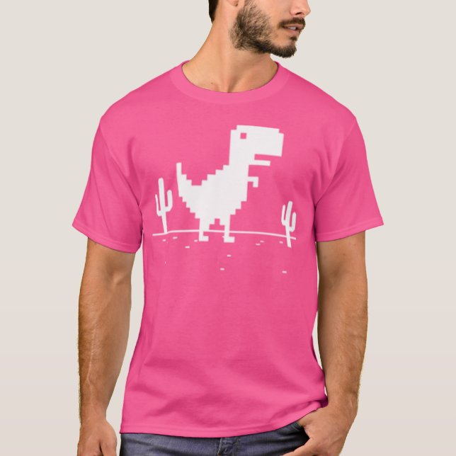 Chrome Dino White T Shirt (Framsida)