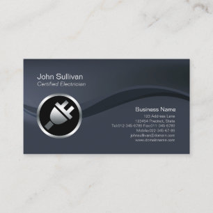 Chrome Electric BusinessCard med elektrisk plug-ik Visitkort