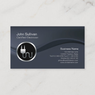Chrome Electric BusinessCard med elektrisk plug-ik Visitkort