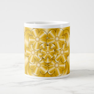 Chrome Flowers - Guld Giant Coffee Mugg Jumbo Mugg