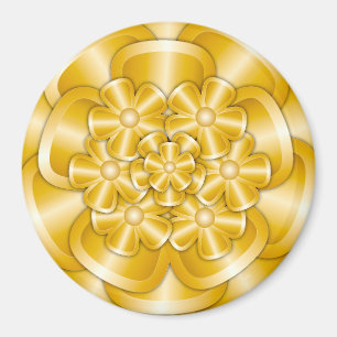 Chrome Flowers - Guld Magnet
