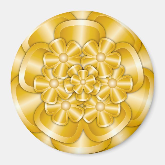 Chrome Flowers - Guld Magnet (Framsidan)