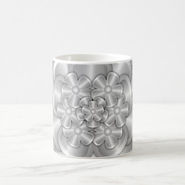 Chrome Flowers - Silver Coffee Mugg (Center)