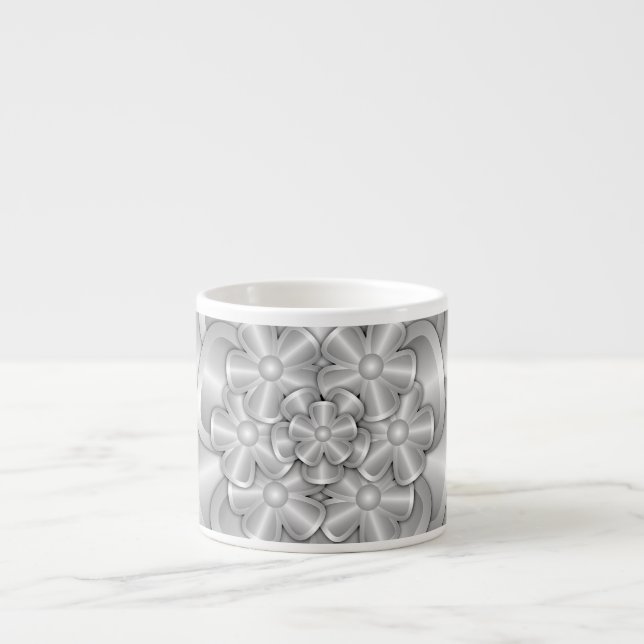 Chrome Flowers - Silver Espresso Kopp Espressomugg (Framsidan)