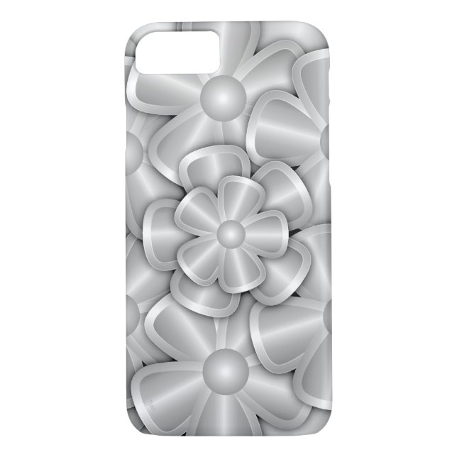 Chrome Flowers - Silver Fodral-Mate iphone case Case-Mate iPhone Skal (Baksida)