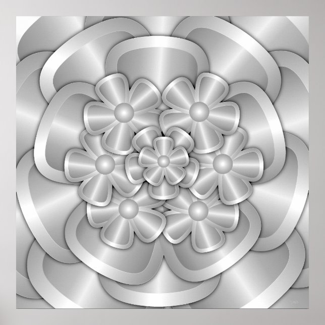 Chrome Flowers - Silver Poster (Framsidan)