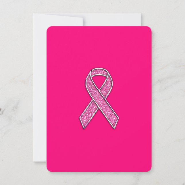 Chrome Glitter Stil Rosa Ribbon Awareness (Framsida)