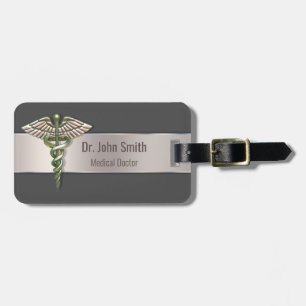 Chrome HoloGraph 3D Mediccal Caduceus Bagagebricka