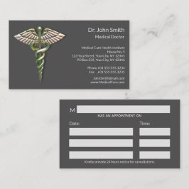 Chrome HoloGraph 3D Mediccal Caduceus Tidsbeställning Kort