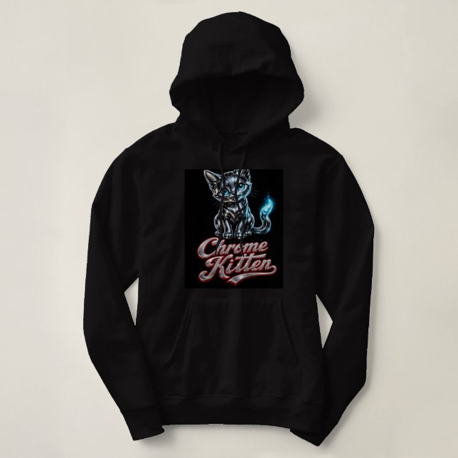 Chrome Kitten Cool Hoodie T Shirt (Design framsida)